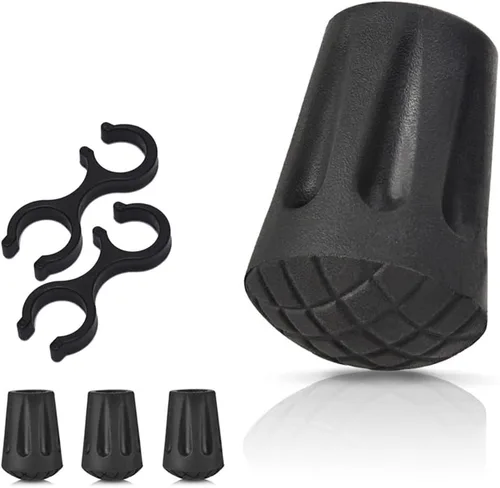 Vista 9 de Juego de puntas de bastón de trekking – Protectores de puntas de repuesto para bastones – Cestas de nieve y barro