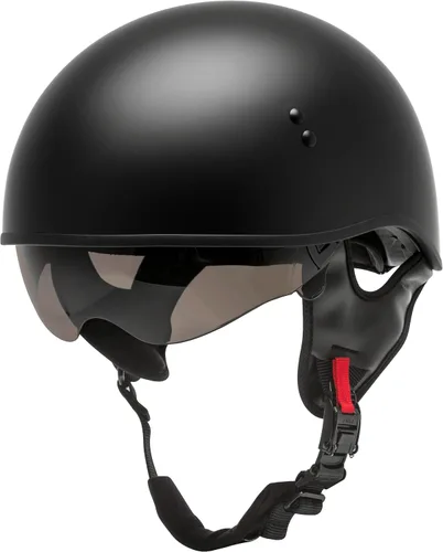 Vista 5 de GMAX HH-65 Naked Half Helmet (negro mate, XL) - Aprobado por FMVSS 218