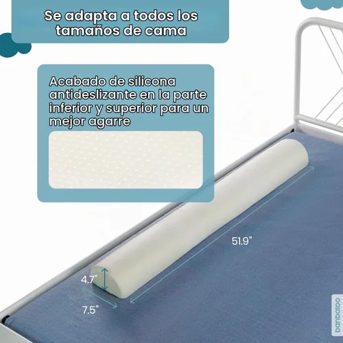 Vista 4 de BANBALOO Paquete de 2 parachoques de cama para niños pequeños de 53 pulgadas Rieles de espuma para camas Queen, King, Twin, Full Size Barrera