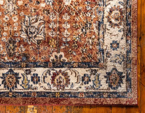 Vista 8 de Unique Loom Utopia Collection - Alfombra tradicional clásica de inspiración vintage con tonos cálidos (8 x 10 pies, rectangular, terracota/beige)
