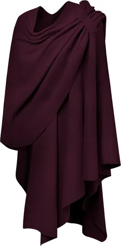 Vista 3 de Suéter grande de punto con frente cruzado para mujer, elegante capa para otoño e invierno