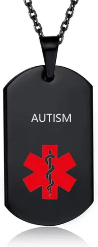 Vista 9 de NanMuc Collar de identificación de alerta médica para hombres y mujeres, acero inoxidable, etiqueta de identificación médica, collar de alerta