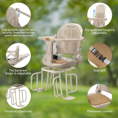 Vista 4 de Kid's Bike seat Rear Child Carrier Bike Chair for Bicycle Kids seat for Children 2~4 Years,Weight 55 lbs