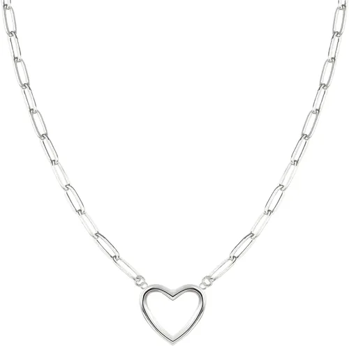 Vista 11 de Zeffy - Lindo collar de corazón chapado en plata/oro de 18 quilates, collar de cadena con dije de corazón pequeño para mujer, joyas delicadas