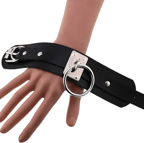 Vista 5 de Tosmifairy Gargantilla de collar y pulseras góticas para mujeres hombres y niñas accesorios de punk rock joyería de cosplay 3 piezas Cuero sintético