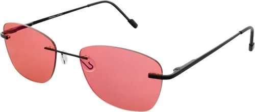 Vista 2 de FL-41 - Lentes sin montura para mujer, con sensibilidad a la luz para migraña, color rosa, para deslumbramiento LED fluorescente, fotofobia y fatiga