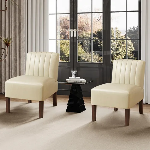 Vista 10 de VIRRMO Sillas de Acento sin Brazos para Sala de Estar, Silla Slipper Moderna Sillas de Sala de Estar con Patas de Madera Sólida, Silla de Tocador