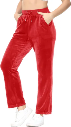 Vista 2 de TACVASEN Pantalones deportivos casuales para mujer, pantalones deportivos de terciopelo de vellón para correr, entrenamiento, descanso, pantalones