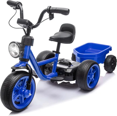 Vista 12 de Triciclo eléctrico de 12 V para niños, bicicleta para niños pequeños con estructura triangular estable, asiento ajustable, ruedas anchas de EVA Negro