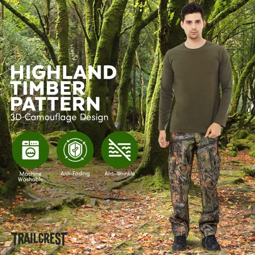 Vista 2 de TrailCrest Pantalones tácticos de senderismo de caza para hombre