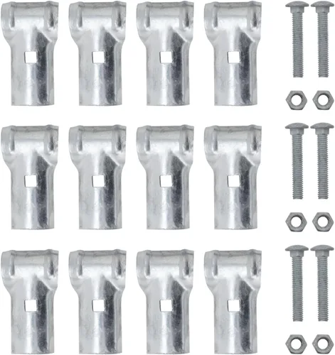 Vista 16 de VIVIDA Abrazaderas de riel de extremo de 1-3/8" x 1-3/8" 2 piezas, Abrazaderas de panel de enlace de cadena T, Conectores T de tubería galvanizada