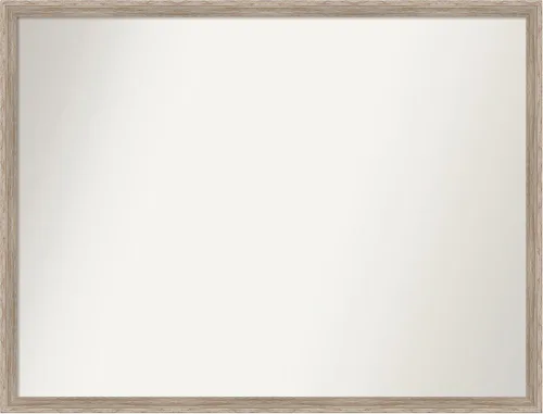Vista 111 de Amanti Art Espejo de baño blanco para sobre el fregadero, 24 x 27 pulgadas, espejo de tocador rectangular con cuña de madera dura, marco de madera