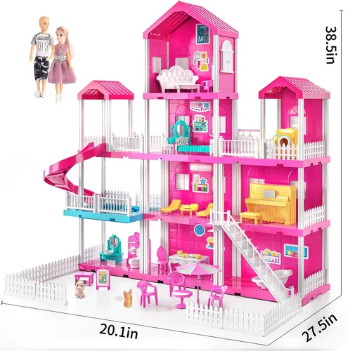 Vista 10 de Pink Girl House Playset para niños de 3 a 8 años - Juguete
