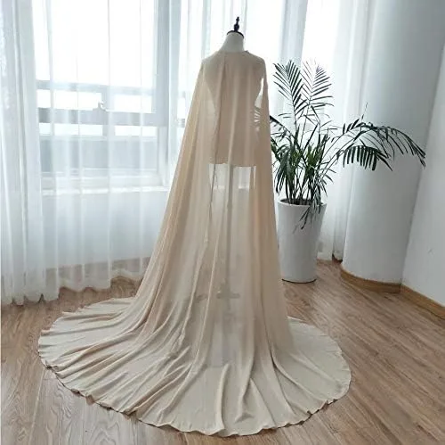 Vista 3 de EllieHouse Capa larga de gasa para mujer, capa de velo de boda T13