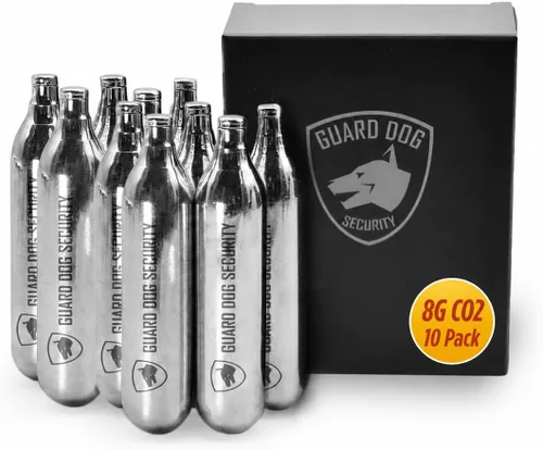 Vista 12 de Guard Dog Security 8 Gram / 12 Gram Co2 Cartridges, Non-Threaded for BB Gun, BB Pistol, Airsoft Pistol, and Paintball Markers, Snug fit, Solid Seal