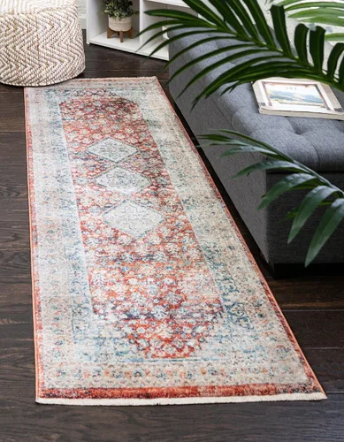 Vista 10 de Unique Loom Newport Collection - Alfombra de área - Rosecliff (Runner 2' 0" x 3' 11", Multi/Azul)