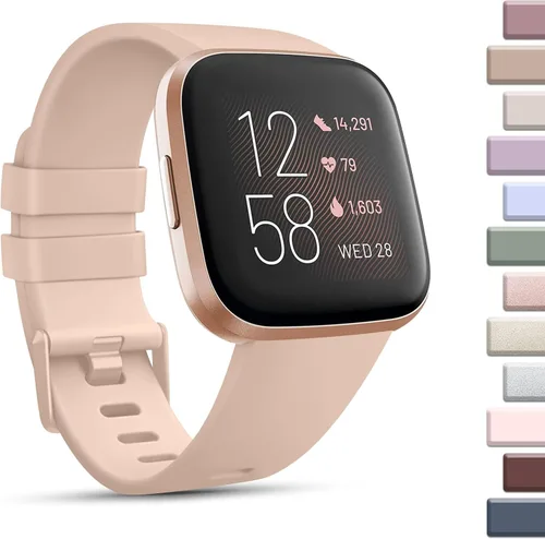 Vista 19 de Paquete de 8 correas deportivas compatibles con Fitbit Versa 2, correas de repuesto clásicas de silicona suave para reloj inteligente Fitbit Versa 2