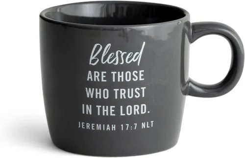 Vista 2 de DaySpring - Man of Faith - Taza de cerámica inspiradora, 16 onzas, gris