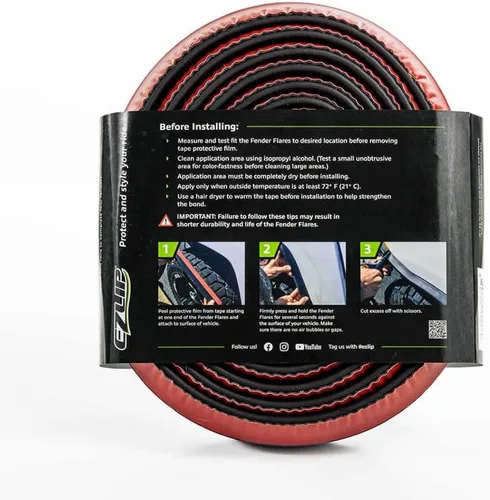 Vista 2 de EZ Flares - Guardabarros de goma de espuma flexible universal para todo terreno de extensión de 1 pulgada