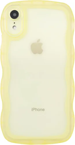 Vista 129 de SKYLMW Funda compatible con iPhone 12 Pro, diseño de ondas rizadas kawaii, borde chapado de lujo, elegante parte trasera transparente brillante, TPU
