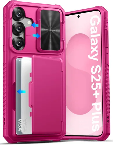 Vista 22 de ATATOO Funda tipo cartera para Samsung Galaxy S25, tarjetero integrado (3-5 tarjetas) [bloqueo RFID] y cubierta de cámara deslizante, protección