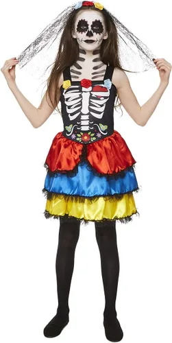 Vista 2 de Disfraz de Día de los Muertos para Niña - Accesorio para Fiesta de Halloween
