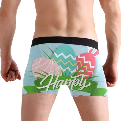 Vista 6 de Calzoncillos tipo bóxer para hombre, ropa interior de huevo, calzoncillos tipo bóxer suaves Pascua 01