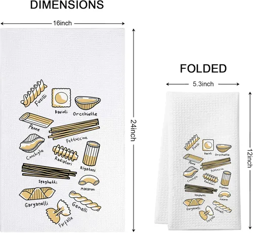 Vista 2 de WCGXKO Toalla de cocina – Tejido de gofre, mezcla de poliéster y poliamida, 16 x 24 pulgadas, 1 toalla Conchiglie, divertido regalo para los amantes