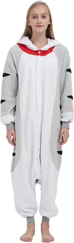 Vista 4 de SimZoo Pijama de animal para adultos, disfraz de cosplay de animales para hombres y mujeres, ropa de dormir unisex de una sola pieza