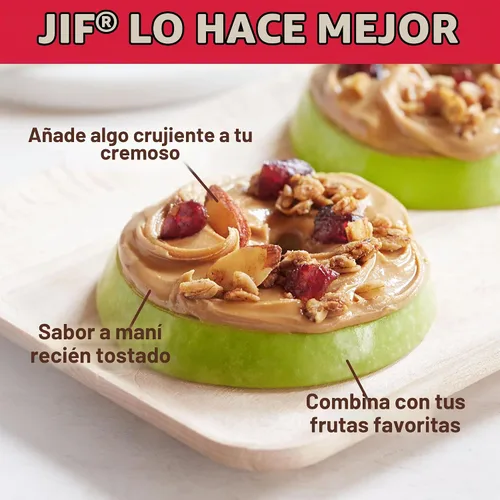 Vista 4 de Jif Mantequilla de maní cremosa reducida en grasa, 12 frascos (16 onzas)