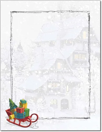 Vista 2 de Santa's List - Papel para impresora láser y de inyección de tinta con membrete (25 hojas)