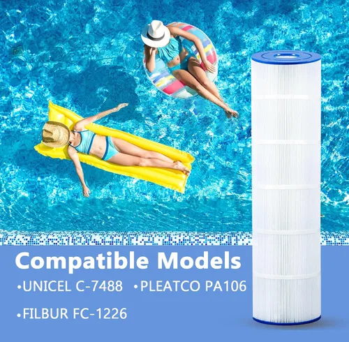 Vista 3 de PELLUCID Filtro de piscina compatible con Hayward CX880XRE, Pleatco PA106-PAK4, Unicel C-7488, Filbur FC-1226, FC-6430, filtros fáciles de instalar