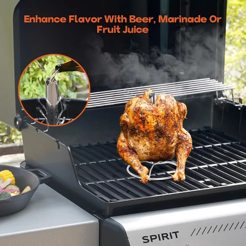Vista 10 de Onlyfire - Estante para freír pollo y aves de corral con elevador de mango Hook for Deep Fry Pot Grill, Stainless Steel, Vertical Turkey Fryer