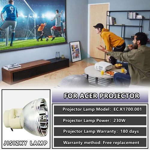 Vista 2 de EC.K1700.001 EC.JCR00.001 Reemplazo Bombilla desnuda para proyector ACER P1203 P1206 P1300WB P1303W P1203P P1203PB P1203Pi P1206P P1303PW