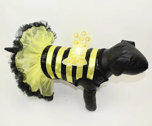 Vista 6 de Vestido de disfraz de abejorro para perros, talla XS