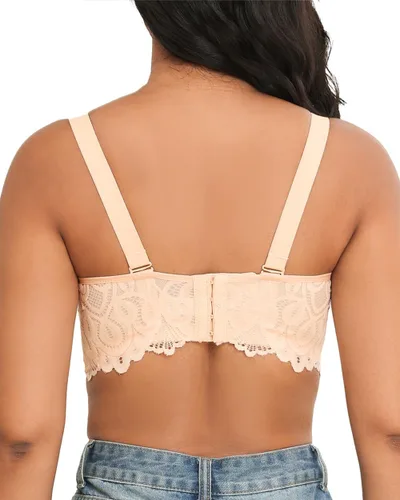 Vista 3 de Svmer Sujetador de encaje push up para mujer con aros de talla grande cómodo