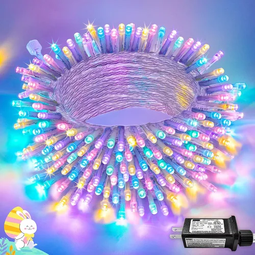 Vista 17 de JMEXSUSS - Tira de 100 luces led para interiores, 8 modos, enchufables, parpadeantes, 33 pies, luces navideñas para exteriores, a prueba de agua