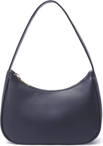 Vista 8 de CYHTWSDJ Bolsos de hombro para mujeres, lindo bolso tote tipo hobo con cierre de cremallera y mini cartera de mano Nailon Negro