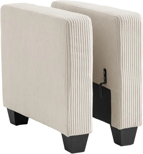 Vista 19 de CHIC HOUSE Sofá modular modular con otomanas de almacenamiento, sofá nube de pana para espacios pequeños y apartamentos, sofá esquinero convertible