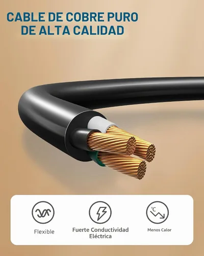 Vista 5 de DEWENWILS Cable de extensión corto de 1 pie, cable de extensión de cabeza plana para interiores con 3 puntas, cable de alimentación de perfil bajo