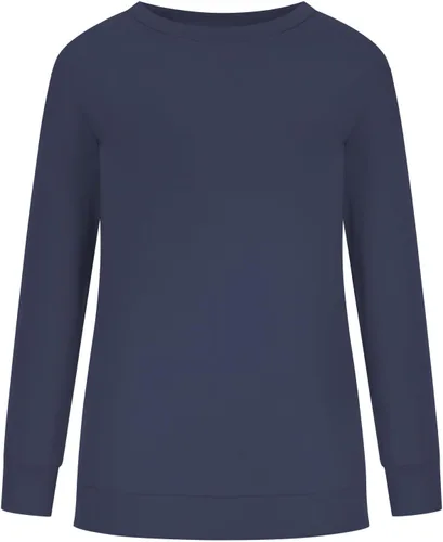 Vista 5 de Ceboyel Camisas de manga larga para mujer, color liso, cuello redondo, ajuste holgado, ropa casual de otoño