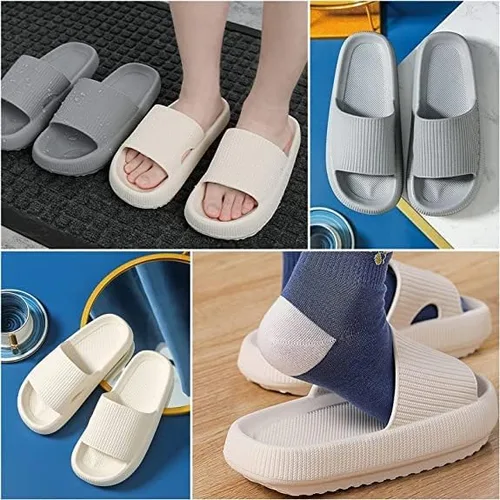 Vista 5 de Sandalias acolchadas para niños y niñas, sandalias de ducha, sandalias de baño, piscina, cómodas, suela gruesa, para el hogar, pantuflas de verano