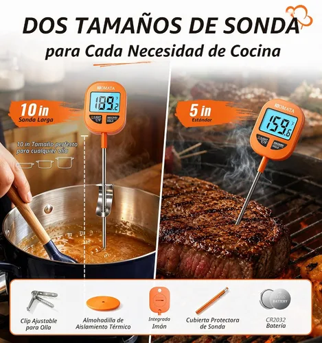 Vista 2 de BOMATA Digital Meat & Candy Thermometer 2 Pack, Include 10" & 5" Probes