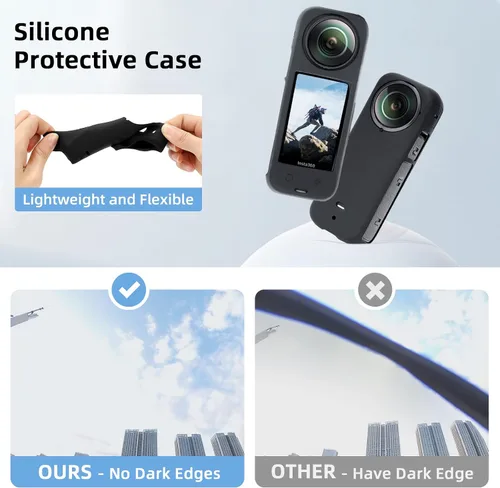 Vista 3 de Kit de accesorios de protección compatible con Insta360 X4, incluye funda protectora de carcasa dura, funda protectora de silicona, película