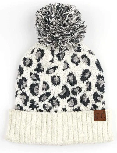 Vista 2 de ScarvesMe - Gorro de invierno para mujer, diseño de leopardo, 3 unidades, guantes y bufanda a juego