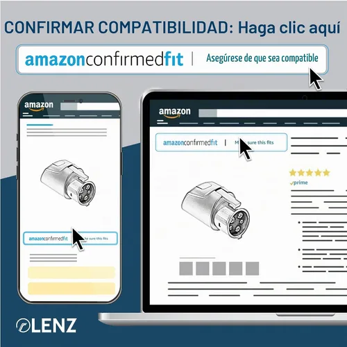Vista 5 de LENZ Adaptador de carga Tesla a J1772 (solo para J1772 EVs) Gen 2 EV, máximo 80 amperios, 240 V, diseño ultracompacto, compatible con cargadores