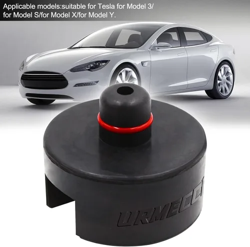 Vista 7 de Jack Pad para Tesla Model 3/Y/S/X, 4 paquetes de goma para elevación de piso, almohadillas de elevación de gato, adaptador de herramienta