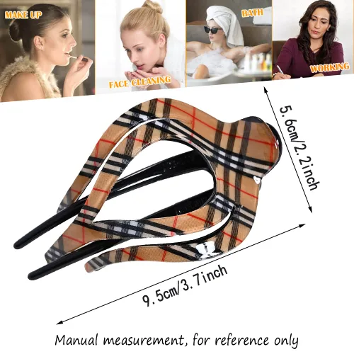 Vista 6 de 2 pinzas para el cabello con forma de corazón para cola de caballo, pasadores elegantes para mujeres, accesorios para el cabello rizado (celosía)