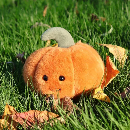 Vista 4 de Apricot Lamb Juguetes de verduras, peluches de calabaza fresca, animal de peluche suave, perfecto para niños (calabaza naranja, 4.5 pulgadas)