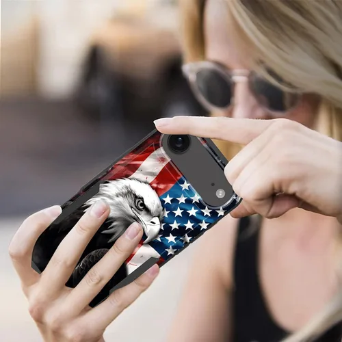 Vista 7 de Funda para iPhone Air, doble capa híbrida resistente resistente a prueba de golpes de policarbonato duro + funda protectora de silicona suave
